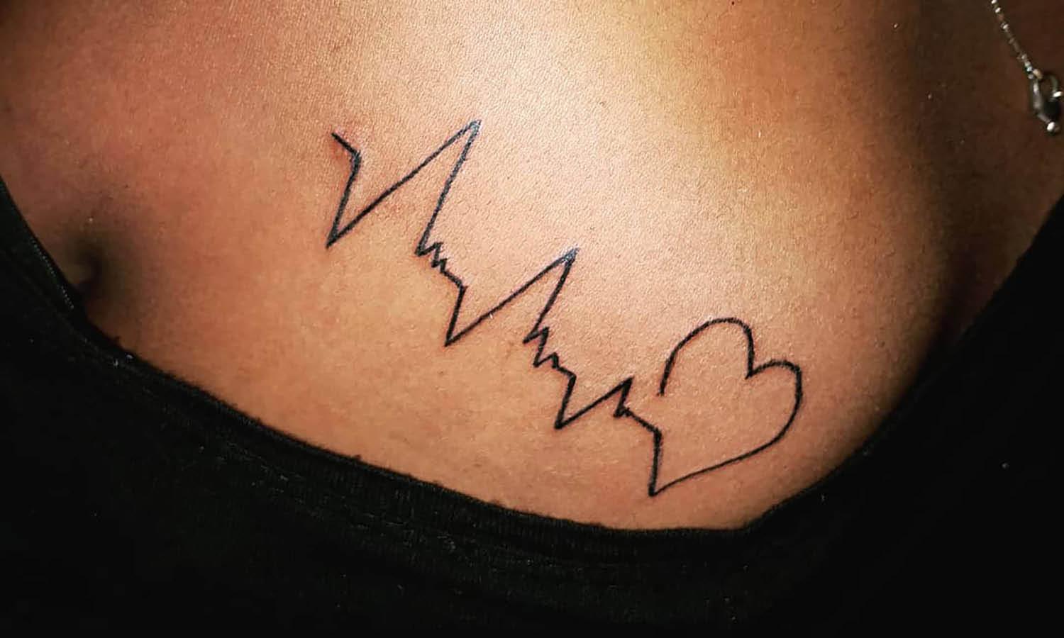 Heartbeat Tattoos With Name Ideas