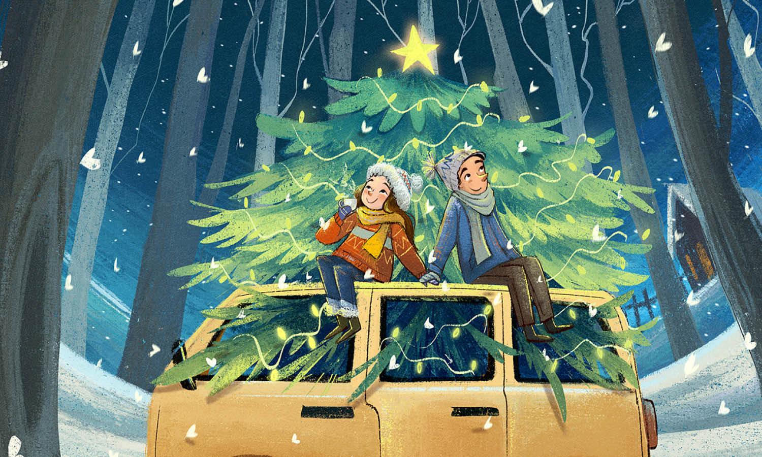 30 Jolliest Christmas Artwork Illustration Ideas - Kreafolk