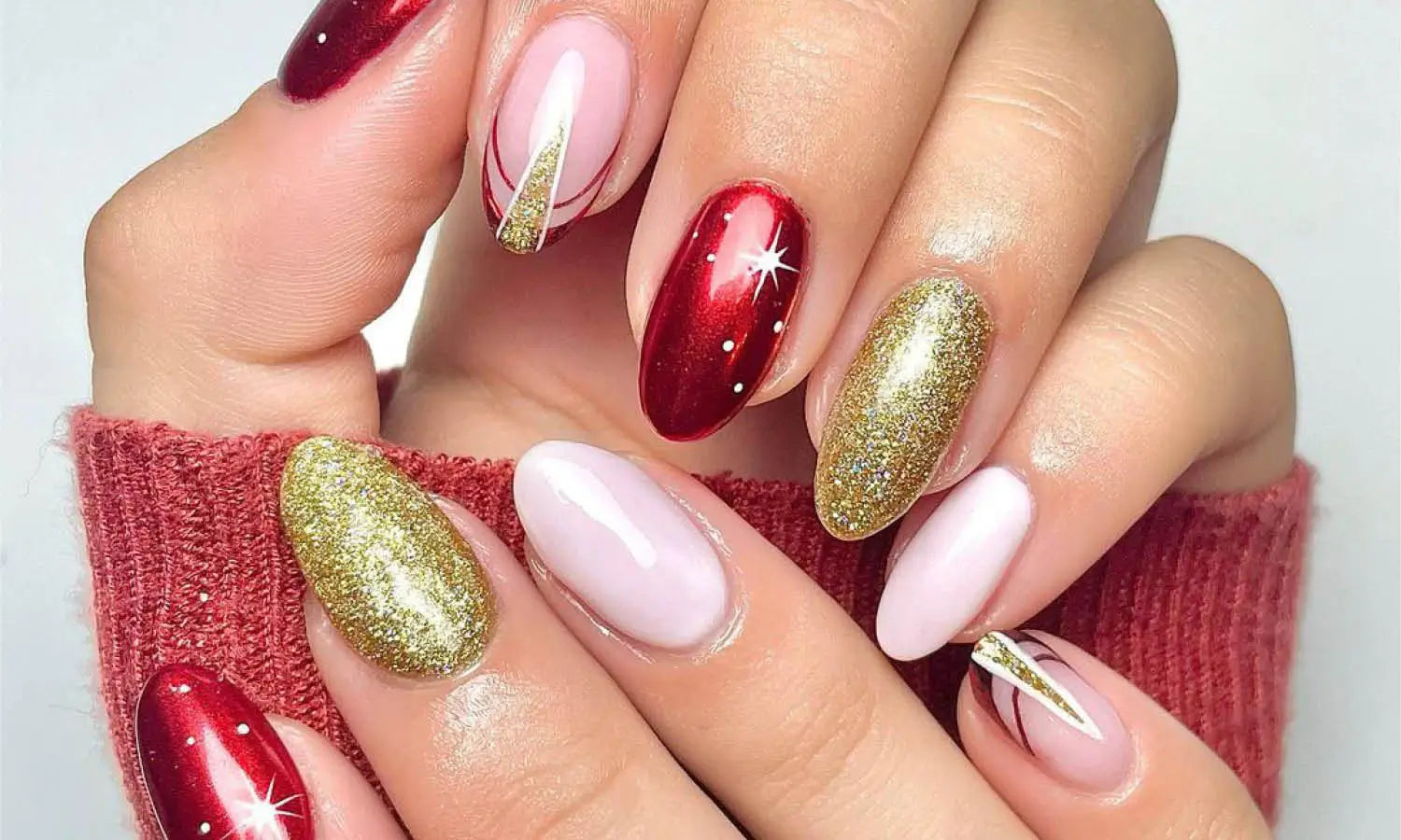 30 Best Red Gold Nail Design Ideas You Should Check