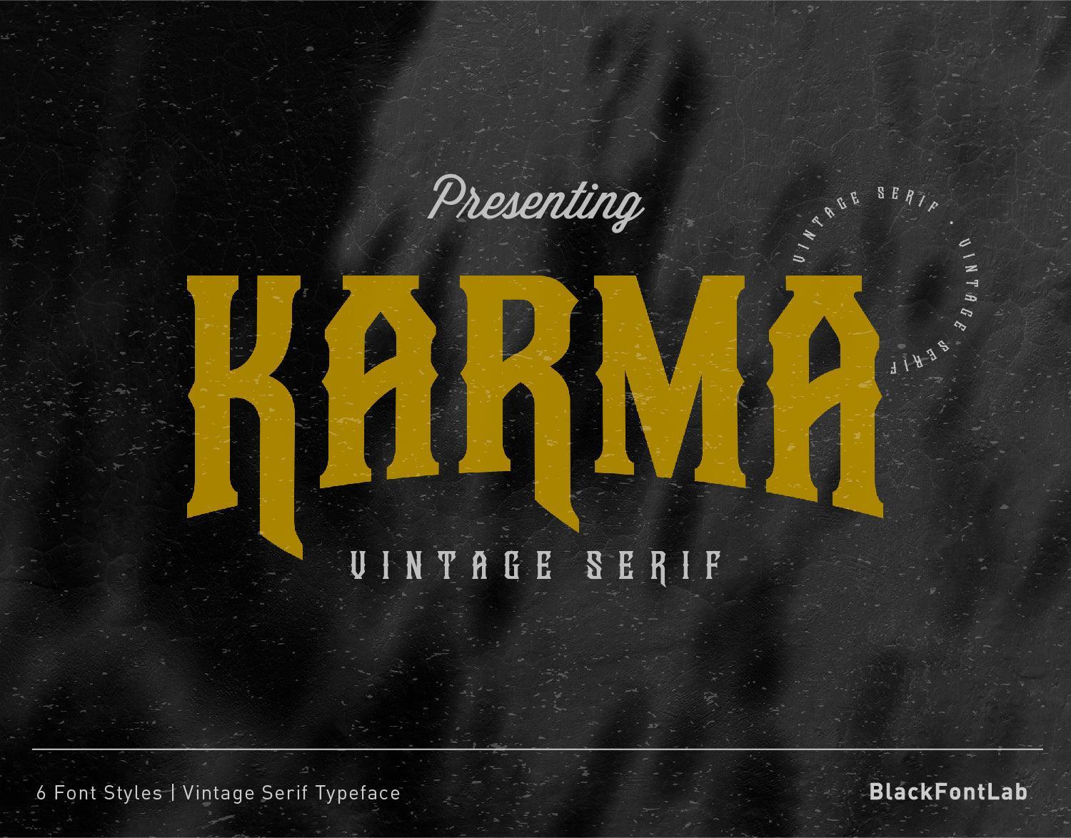 Karma - Vintage Serif Font - Kreafolk