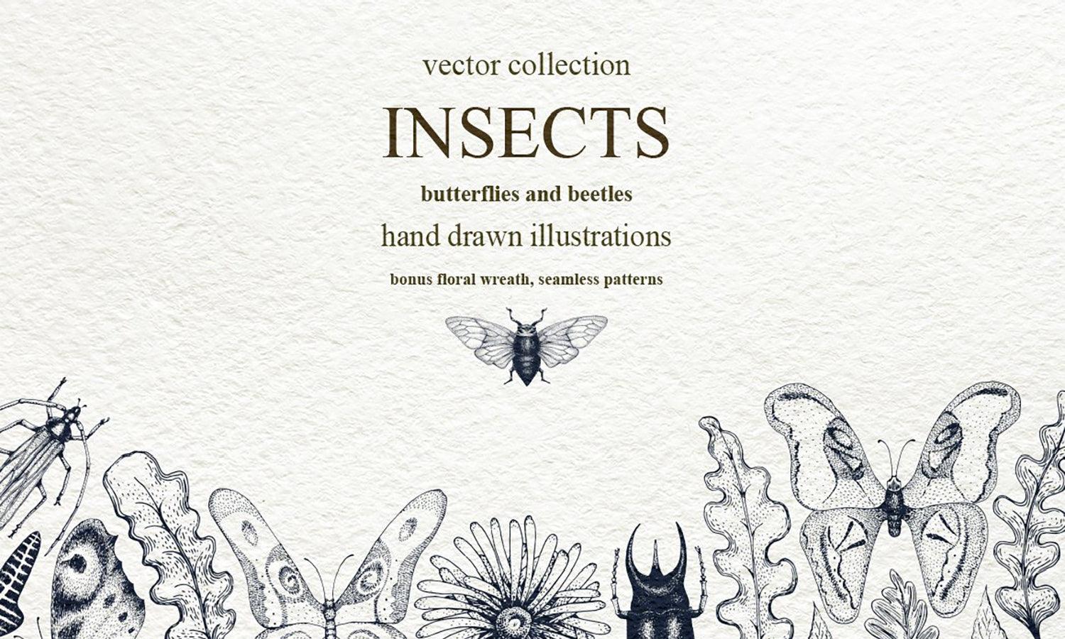 30 Antique Insects Graphics You Need to Collect - Kreafolk