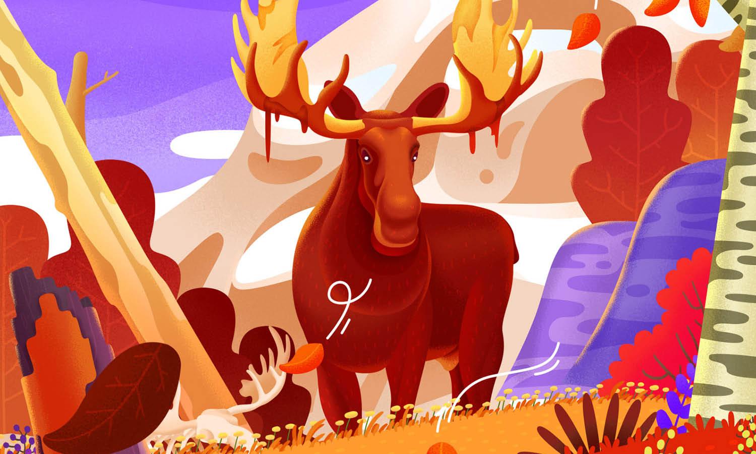 30 Best Moose Illustration Ideas You Should Check - Kreafolk