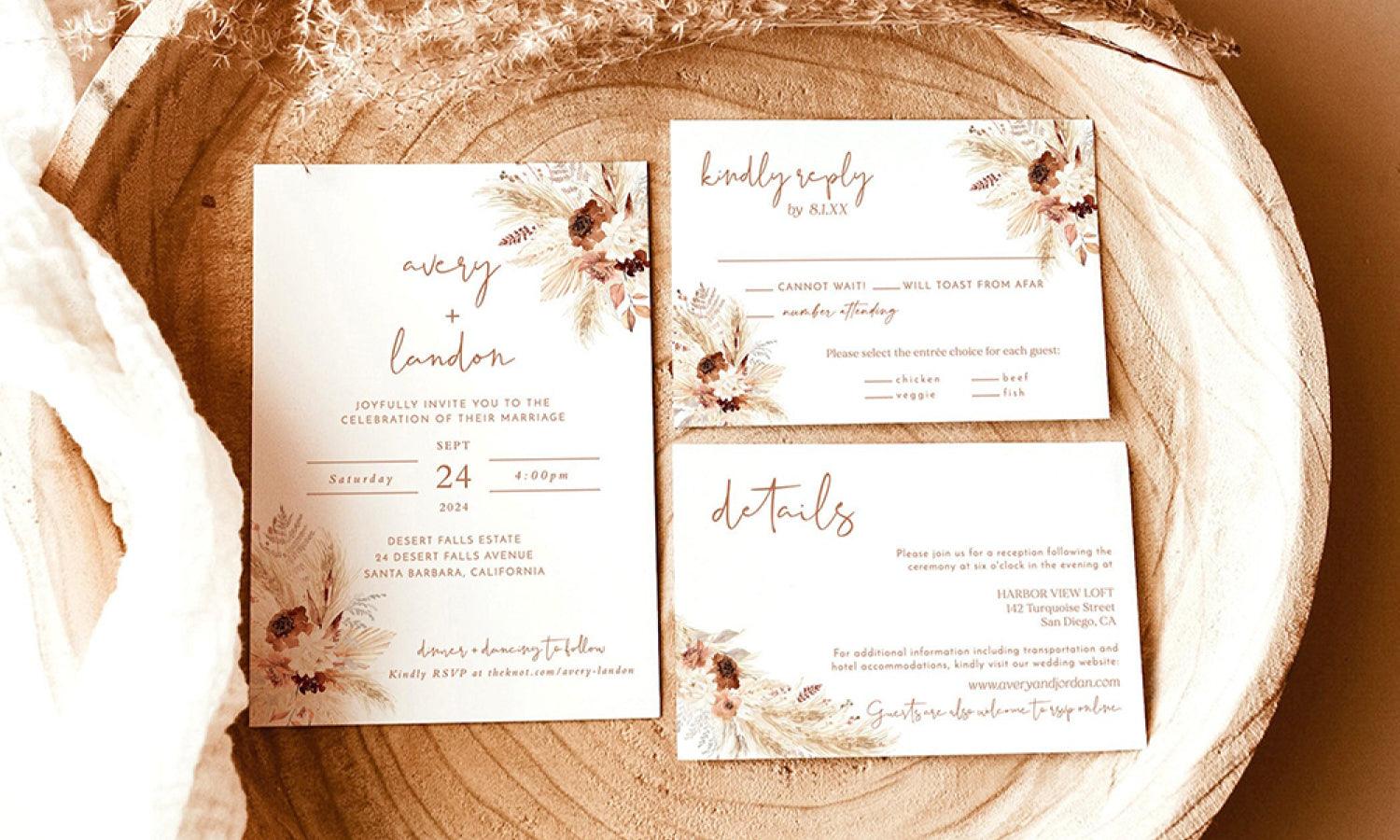 30 Rustic Wedding Invitation Card - Kreafolk