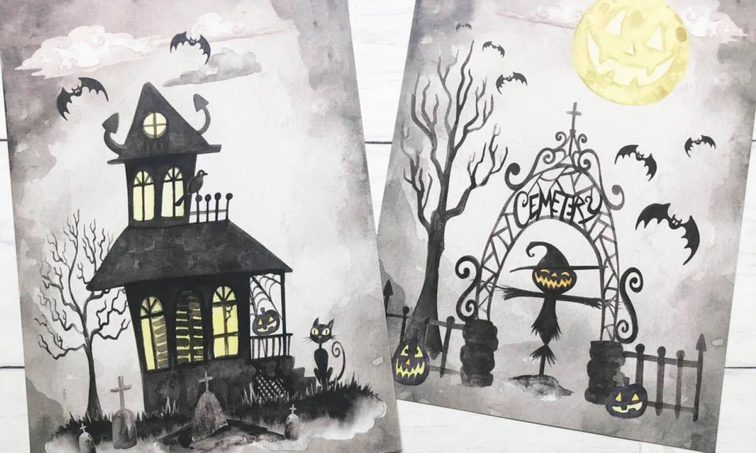 30 Spookiest Halloween Greeting Card Designs - Kreafolk