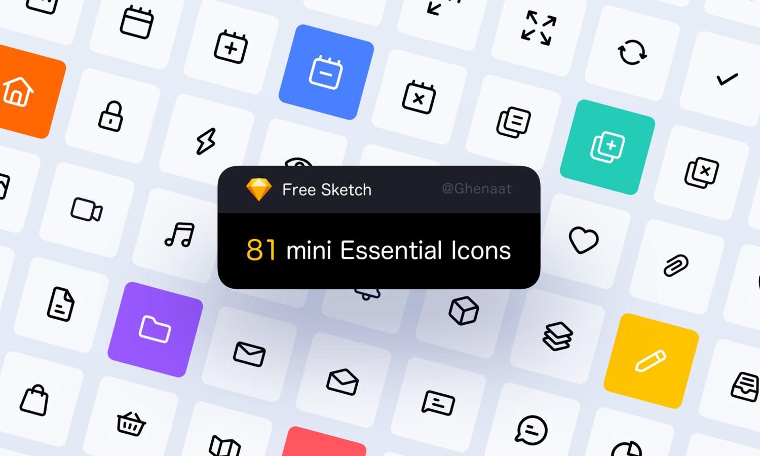 81 Mini Essential Icons - Free Icons - Kreafolk