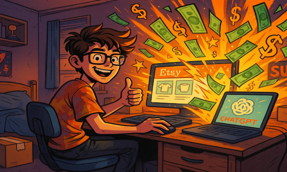 ChatGPT Side Hustle: Teenager Makes $10K/Month Selling AI-Generated Etsy Products