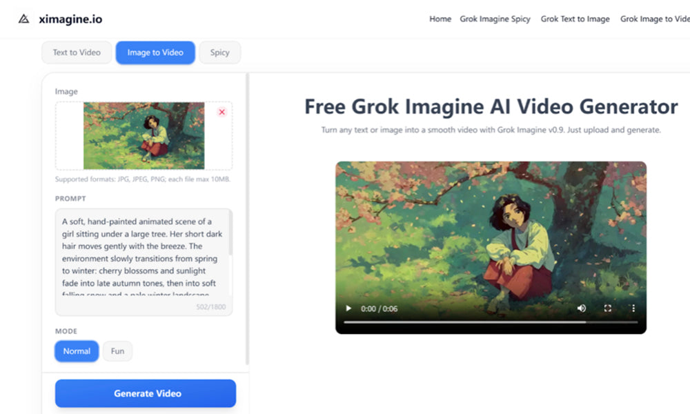 Grok Imagine Spicy Mode: Transform Text and Images Into Bold AI Videos on XImagine.io