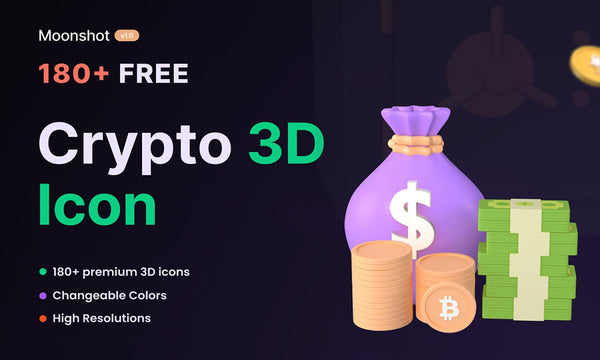 Crypto Assets 3D Icons - Free Icons - Kreafolk