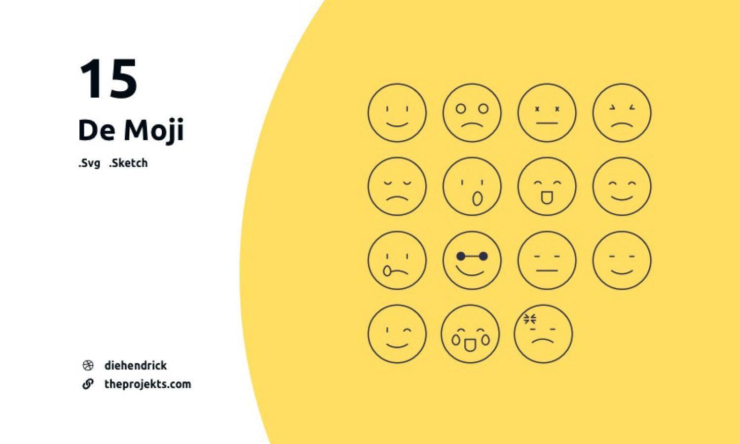 Emoji Line Icon Set - Free Icons - Kreafolk