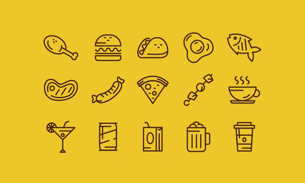 Food & Beverage Icon Set - Free Icons - Kreafolk
