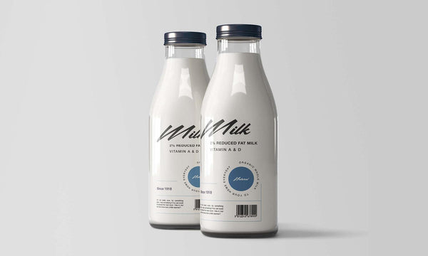 Milk Bottles - Free Mockup - Kreafolk