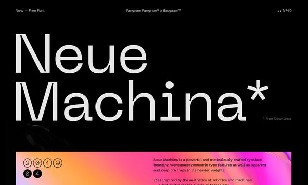 Neue Machina - Free Font - Kreafolk