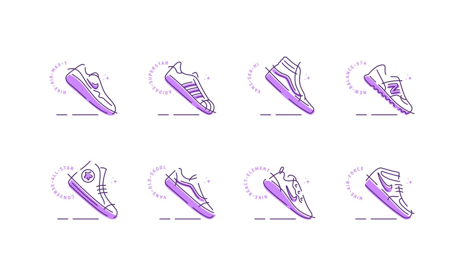 Sneaker Icon Set - Free Icons - Kreafolk
