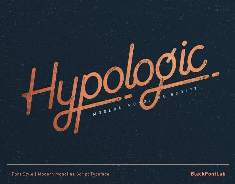 Hypologic - Modern Monoline Script Font - Kreafolk